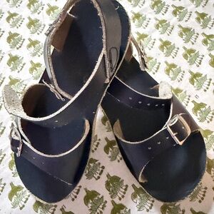 Navy Blue Kids Sandals with Buckle